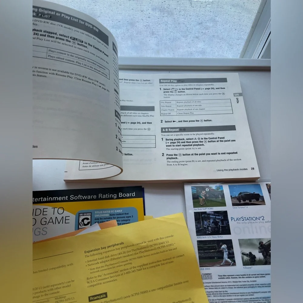 PlayStation 2 Original Manual and Paperwork, Sony